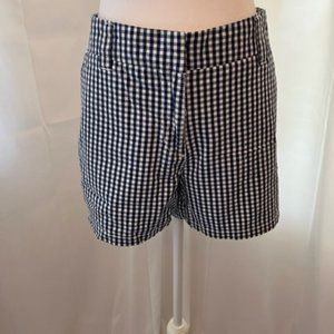 Navy Gingham Print Shorts